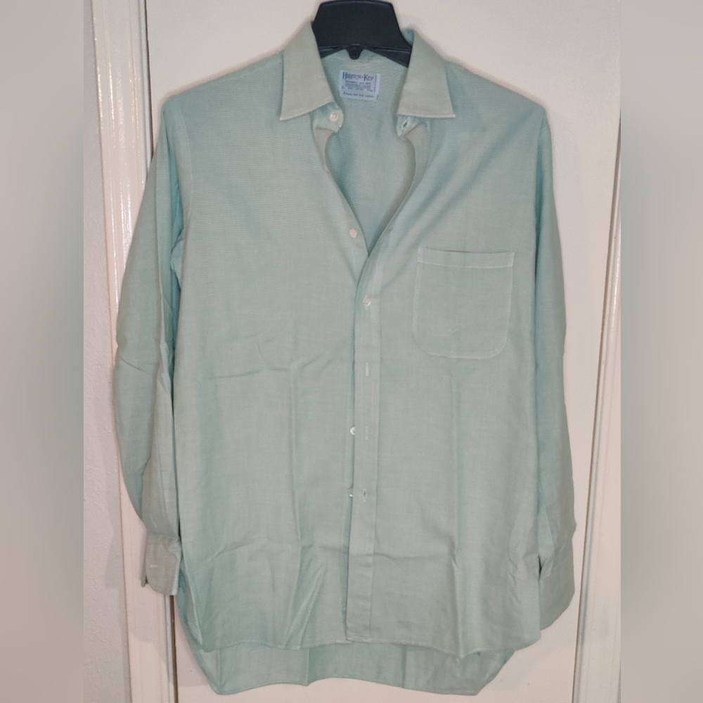 Hilditch & Key Shirt Button Up Down Long Sleeve Casual Size  16 41cm